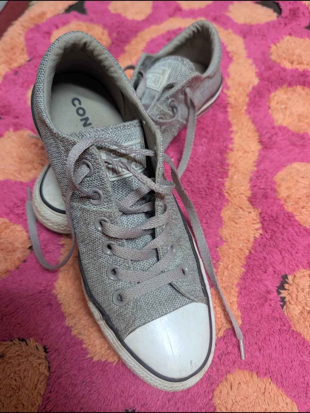 Converse Low Top Canvas Sneakers in Light Gray